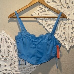 Colsie Women's Lace-Up Crochet Corset Bra